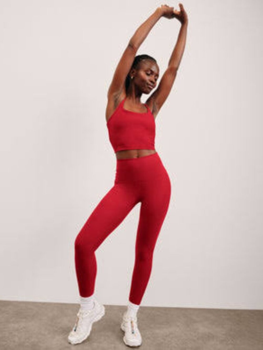 Beyond Yoga Red Space Dye Caught In The Midi High Rise Leggings